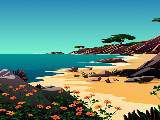 动漫海滩高清动态壁纸