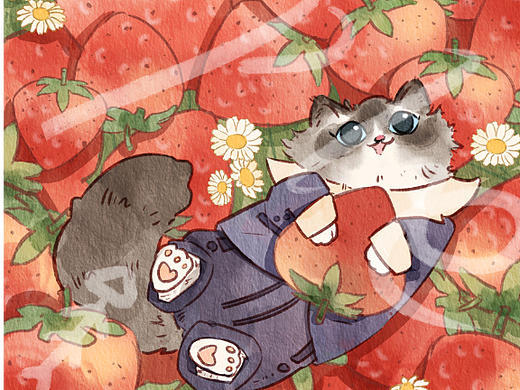 水彩插画 | 猫咪壁纸