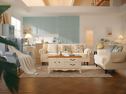 佛山实景摄影基地 光动定制片场  03美式景复式别墅