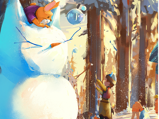 大雪 （堆雪人）