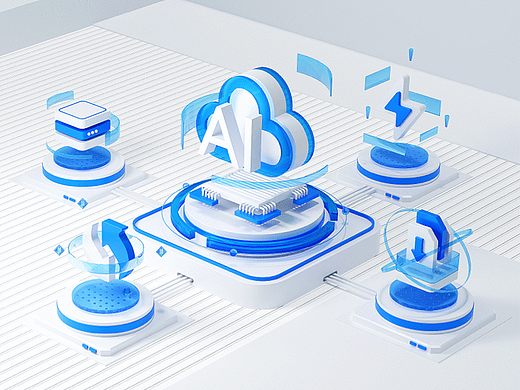 Blender  玻璃质感  B端3D图标