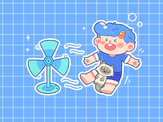 夏日四张小插图