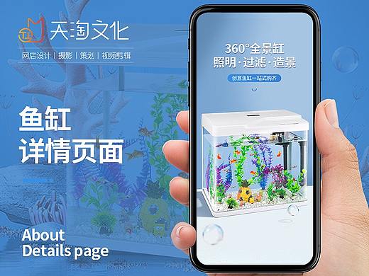 电商全景鱼缸养鱼玻璃缸造景摄影详情页