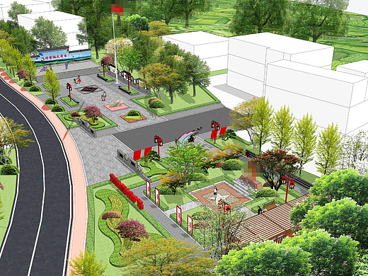 运动主题体验地，南康坪沙运动新村党建文化/诧迹景观