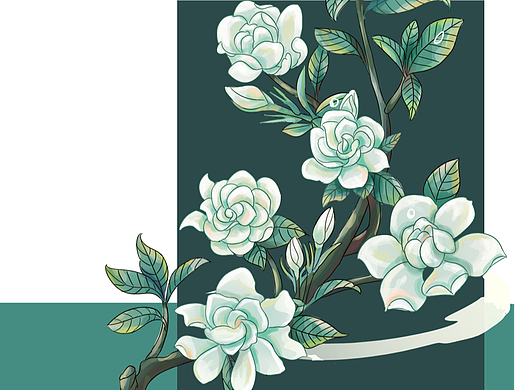 民国风格茉莉花茶包装海报设计——国潮插画