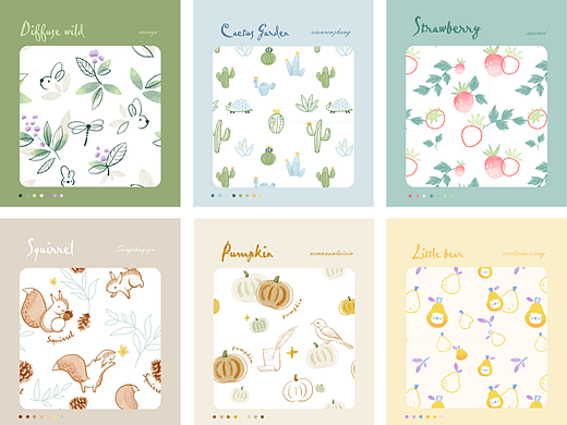 花型图案设计（个人主页-ZNjI2NzExNzY=） - 儿童插画 - 站酷设计师奶油虾原创素材 - 站酷ZCOOL