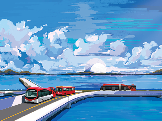 珠海公交车-手绘2