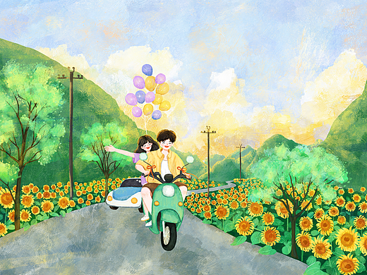 七夕游玩图（个人主页-ZNjEzMTEzODg=） - 商业插画 - 站酷设计师多糖红豆加冰原创素材 - 站酷ZCOOL