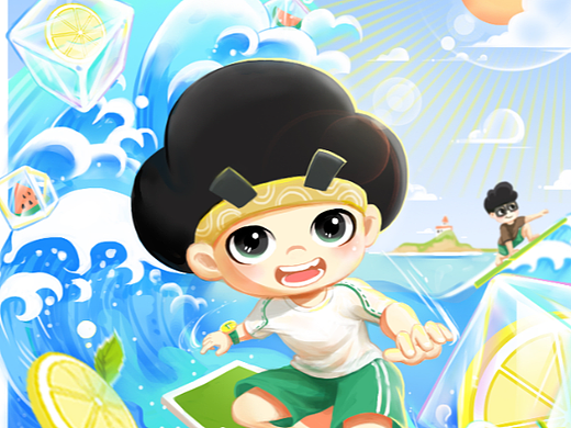 節(jié)氣圖-大暑（個人主頁-ZNjU5ODExMzI=） - 商業(yè)插畫 - 站酷設計師露露生原創(chuàng)素材 - 站酷ZCOOL