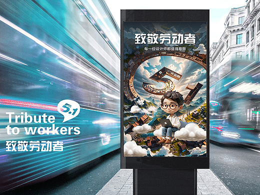 AI辅助设计五一劳动节海报-致敬劳动者