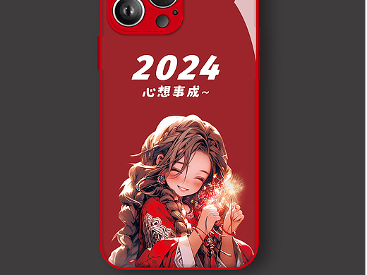 2024做个发财被爱的女孩~手机壳图案原创