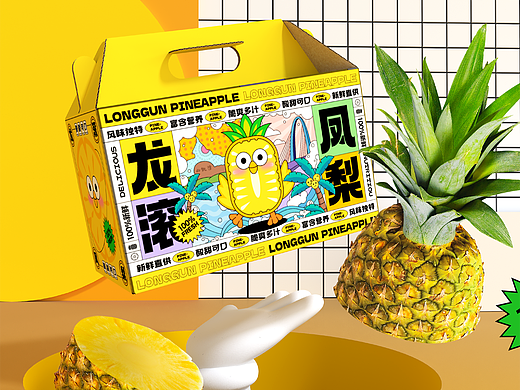 龙滚凤梨包装设计大赛作品《凤梨鸡》