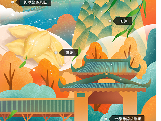 梅州系列插画海报