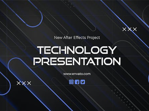 AE模板 | 创意高科技标题展示企业演示文稿未来派片头