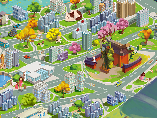 专业旅游景区地图绘制、政府景区手绘地图制作