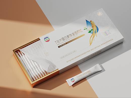 保健品包装设计人参金银花固体饮料©刘益铭原创作品