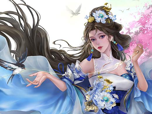 三国杀【一将成名-国潮典韵】薛灵芸.青韵莲鲤