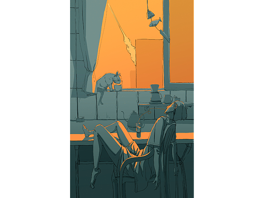 夏日幻想3 晚昏的冰咖啡（個(gè)人主頁(yè)-ZNTkyMTg4NDg=） - 創(chuàng)作習(xí)作 - 站酷設(shè)計(jì)師拯救世界的我原創(chuàng)素材 - 站酷ZCOOL