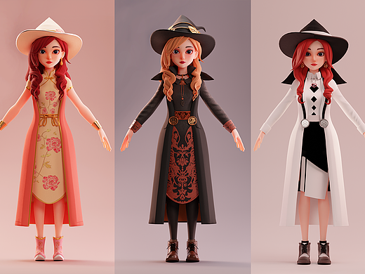 blender人物建模——女巫系列作品