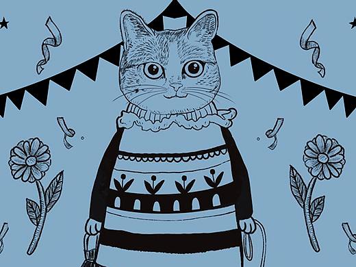【原创插画】- 复古手绘猫咪图鉴