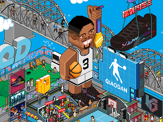 中乔体育代言人NBA球星KJ像素视觉