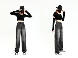 无影棚LOOKBOOK女装裤装牛仔服装拍摄