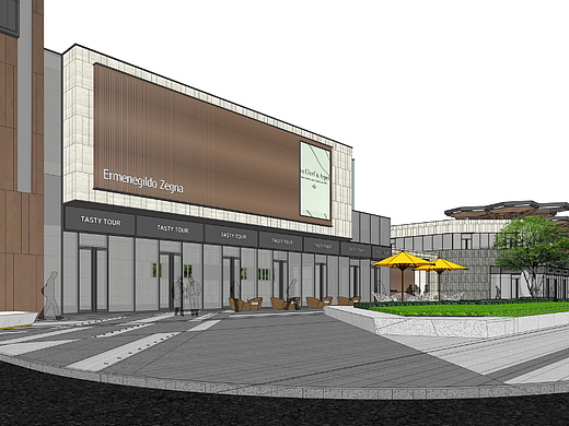 西安万科航天大道商业街景观SU模型下载