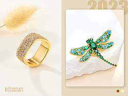 首饰珠宝拍摄 戒指暖色黄色场景拍摄简约静物摄影