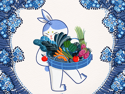 扑哧兔兔  | 节气&花纹&邮票&青花瓷