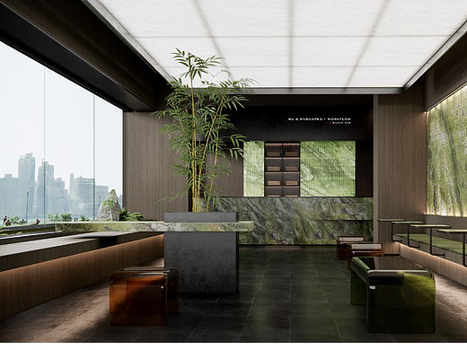 竹之茶 茶饮店设计SU-ENSPCAPE工作流