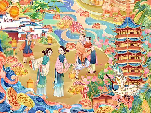 城市系列-国潮插画