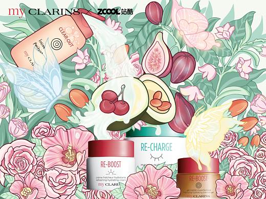 「好食肌长绽放」myCLARINS【美肌植愈记】（个人主页-ZNjYxMDAyODA=） - 海报 - 站酷设计师颂乐Le原创素材 - 站酷ZCOOL