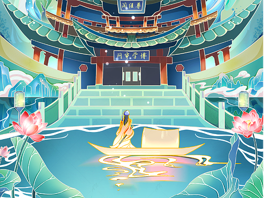 夏日·浮舟临阁