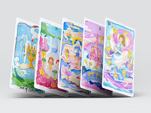 《梦游者·sleepwalker tarot》进度汇报&圣杯牌组插画