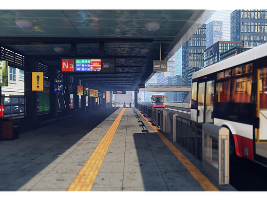 广州brt车站动画