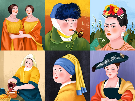 名画转插画系列（个人主页-ZNDQ1Mzg0NTI=） - 创作习作 - 站酷设计师佳非猫_88原创素材 - 站酷ZCOOL