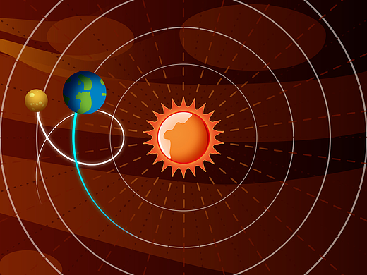 扁平化太阳系动画