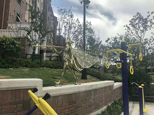 常州双都汇地产入口雕塑 精灵电镀雕塑定制