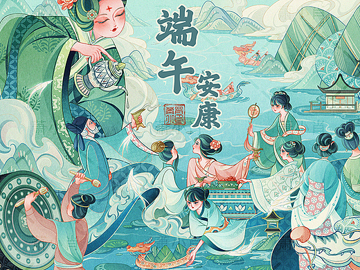 端午节日贺图｜kv｜插画