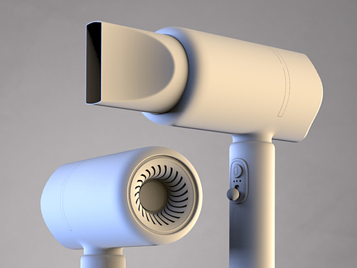 吹风机建模,产品三维建模渲染
