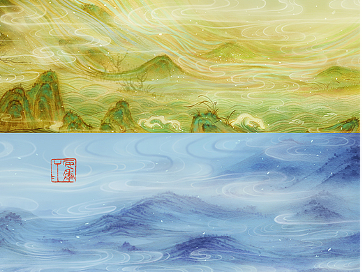为《古韵新声》画的背景插画