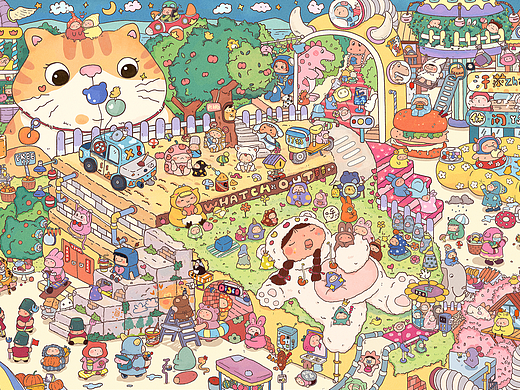 密集插画系列-《误入可爱萌星球》
