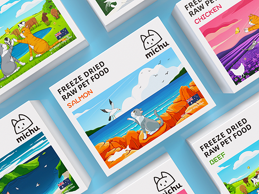 michu冻干猫粮包装设计