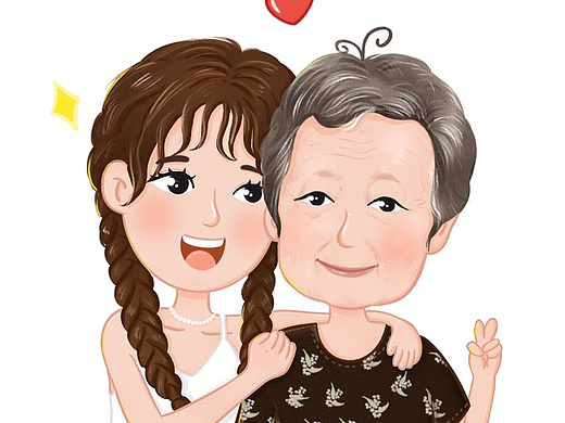 我和奶奶頭像合集（個(gè)人主頁-ZNjc3MjYyMDQ=） - 商業(yè)插畫 - 站酷設(shè)計(jì)師小劉愛畫畫123原創(chuàng)素材 - 站酷ZCOOL