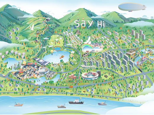 融创·森与海 手绘区位地图