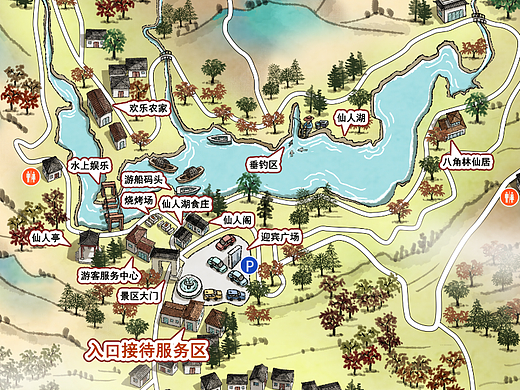手绘中国风旅游地图（二）