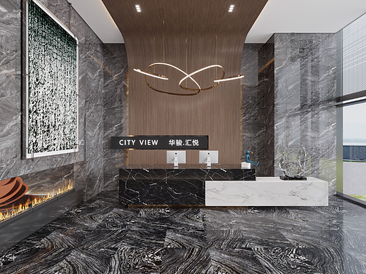 现代雅奢售楼中心设计，时尚的简洁舒朗之美！