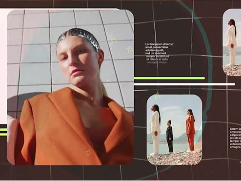 AE模板|复古多屏展示服饰产品广告摄影拍摄花絮展示