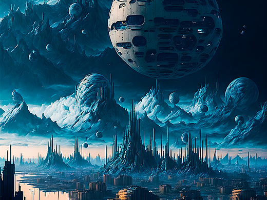 【AI绘画作品-73】外星城市