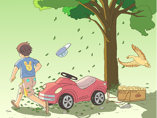 小男孩与车